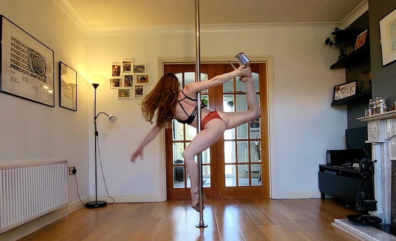 Advanced pole dance choreography lesson by arlene caffrey April 2023