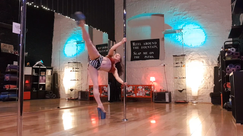 beginner pole dancing choreography lesson February-2020