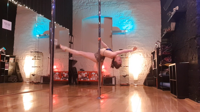 beginner pole dancing choreography lesson July-2019
