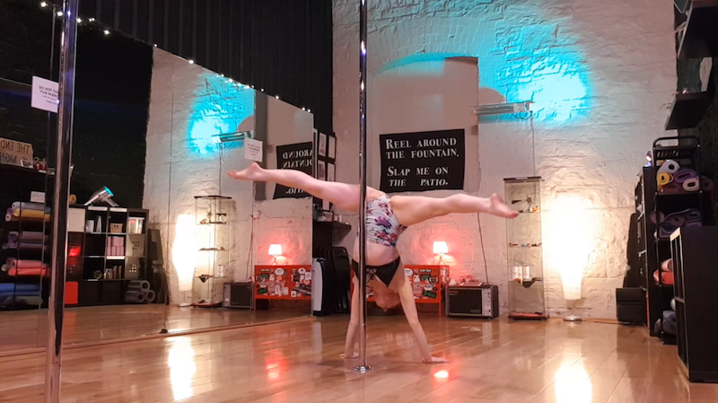 how to do a handstand pole dance tutoria