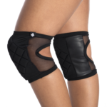 black poledancerka grippy knee pads with pocket