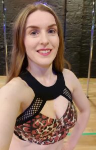 arlene wearing queen pole wear at irish pole dance academy dublin