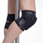 grippy black knee pads for floorwork and pole dancing